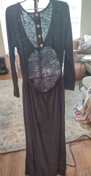 NWT Free People Long Sleeve Black Dress- Large - Picture 2 of 8